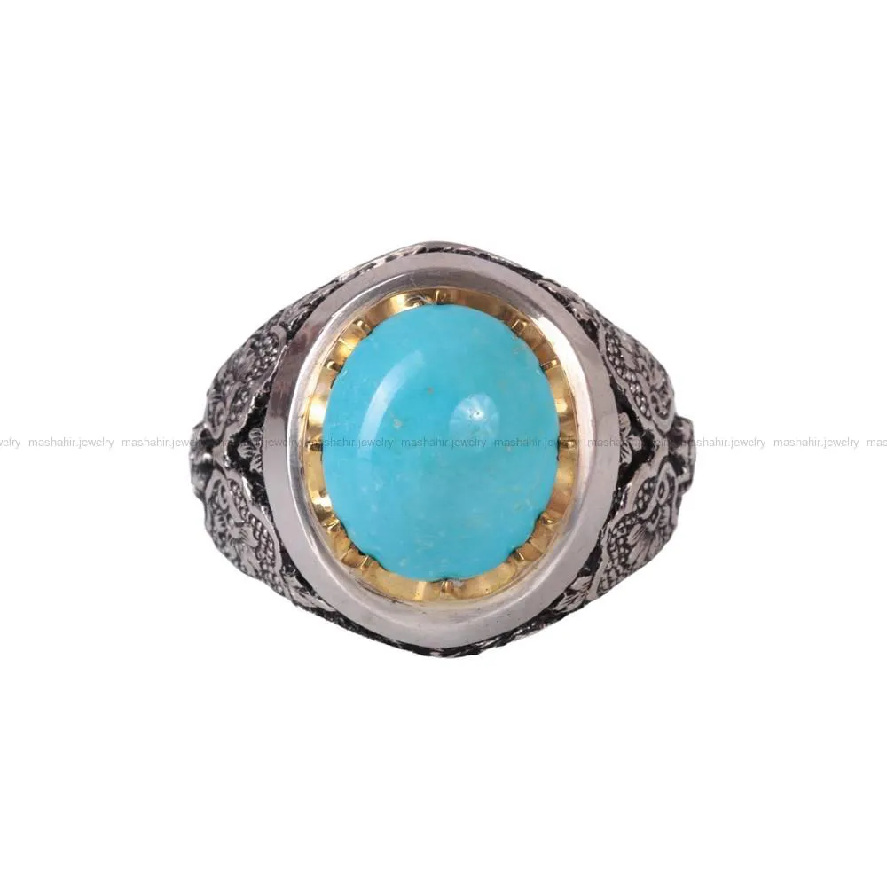 انگشتر فيروزه عجمی مردانه