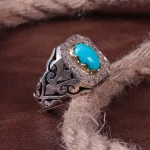 انگشتر فيروزه عجمي مردانه