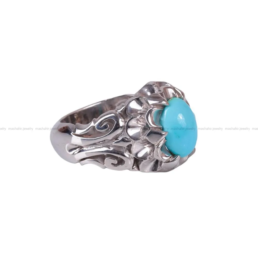 انگشتر فيروزه عجمی مردانه