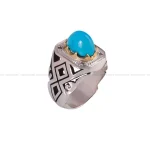 انگشتر فيروزه عجمی مردانه کد 336
