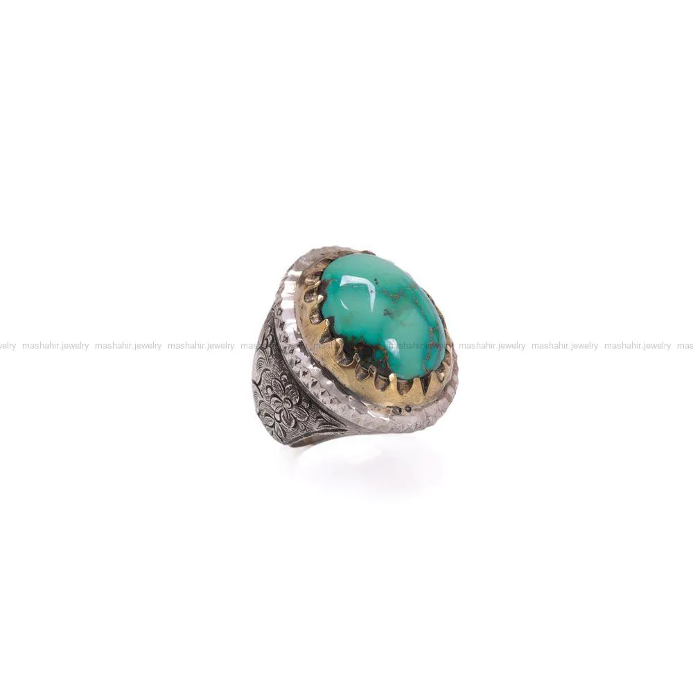 انگشتر فيروزه شجری مردانه کد 929
