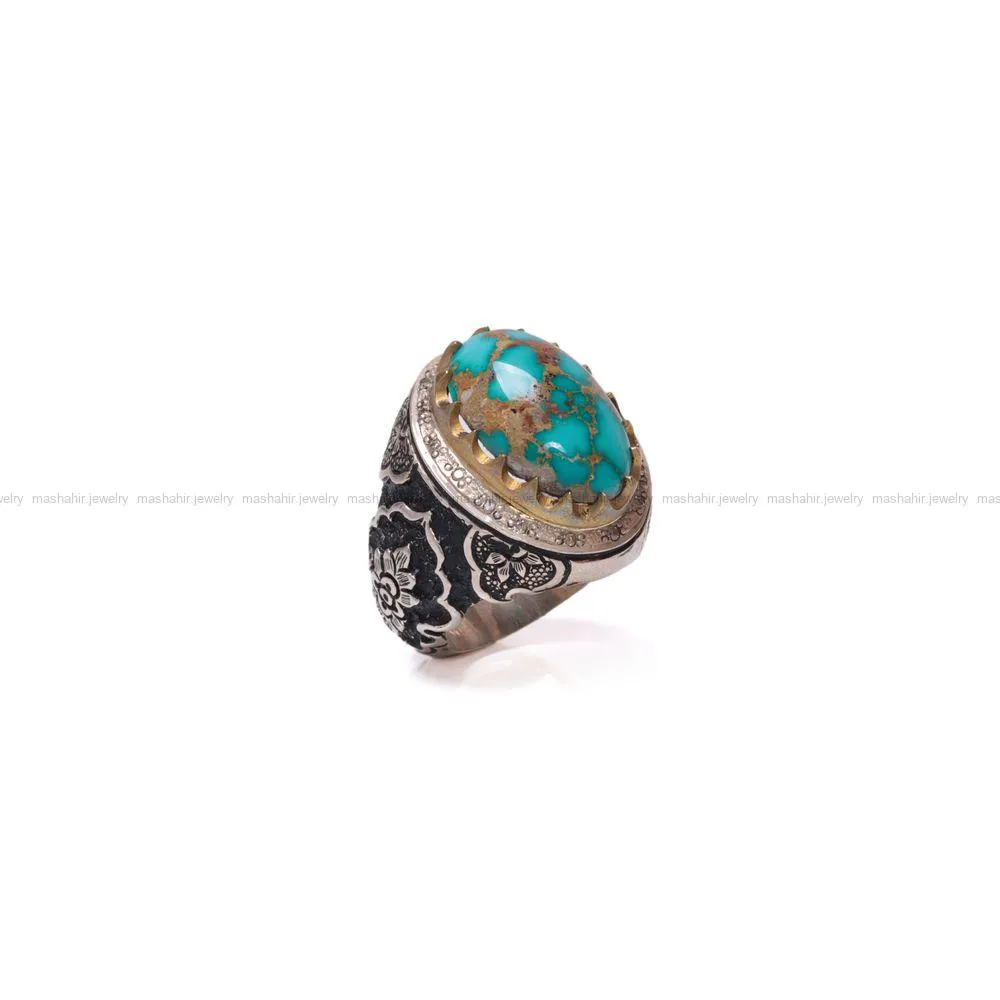انگشتر فيروزه شجری مردانه کد 974