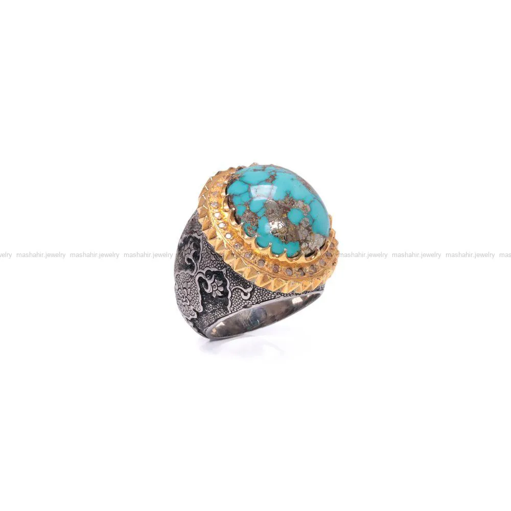 انگشتر فيروزه شجری مردانه کد 978