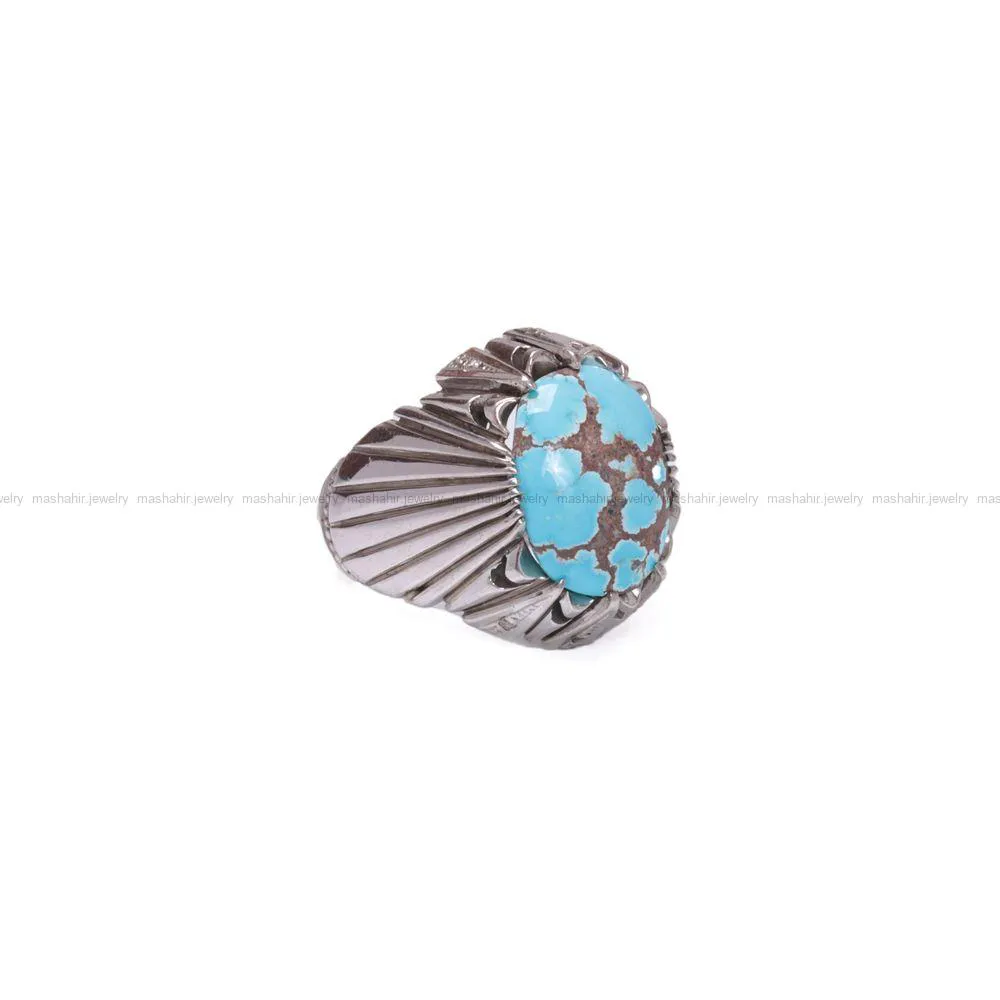 انگشتر فيروزه شجری مردانه کد 1044