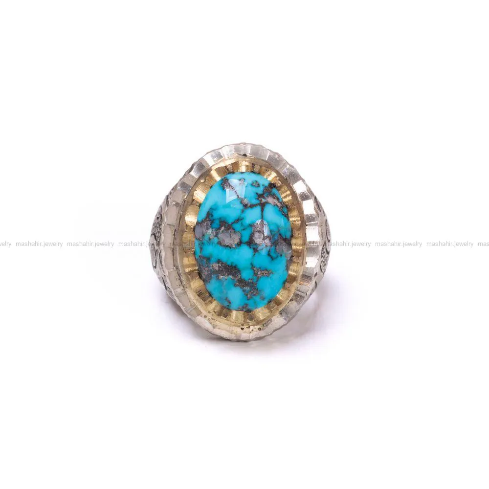 انگشتر فيروزه شجری مردانه کد 1071