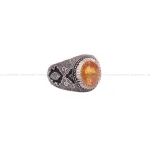 انگشتر توپاز پرتقالي مردانه کد 1236