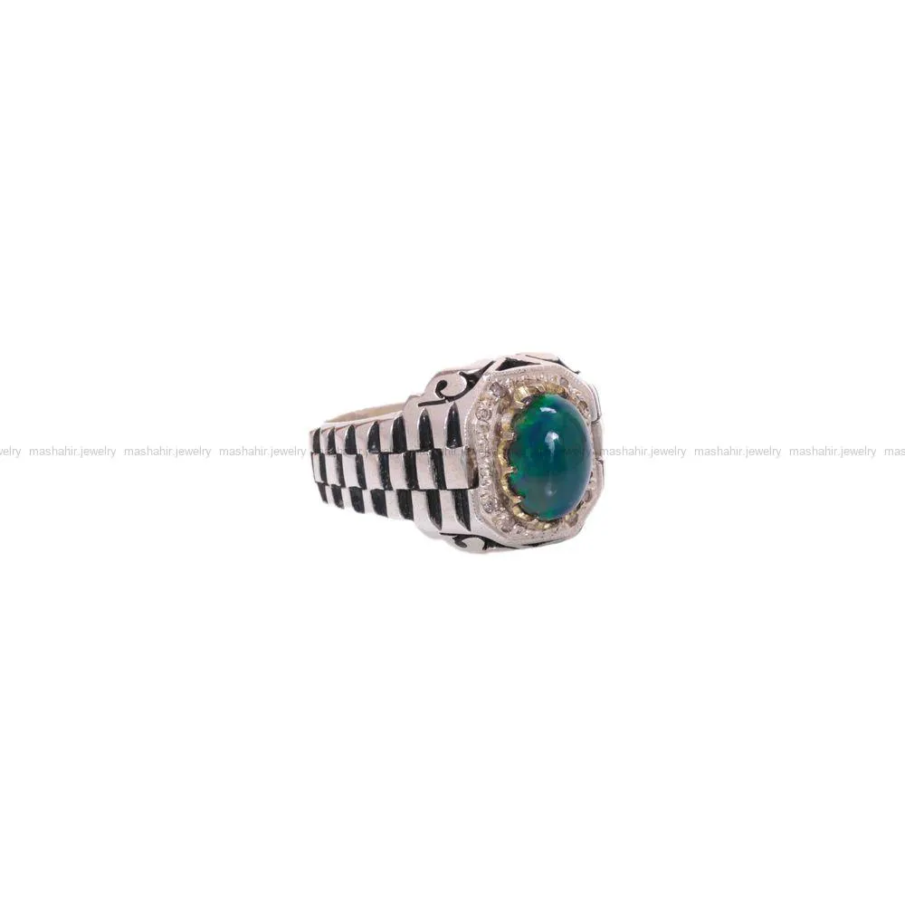 انگشتر اوپال مردانه کد 1243