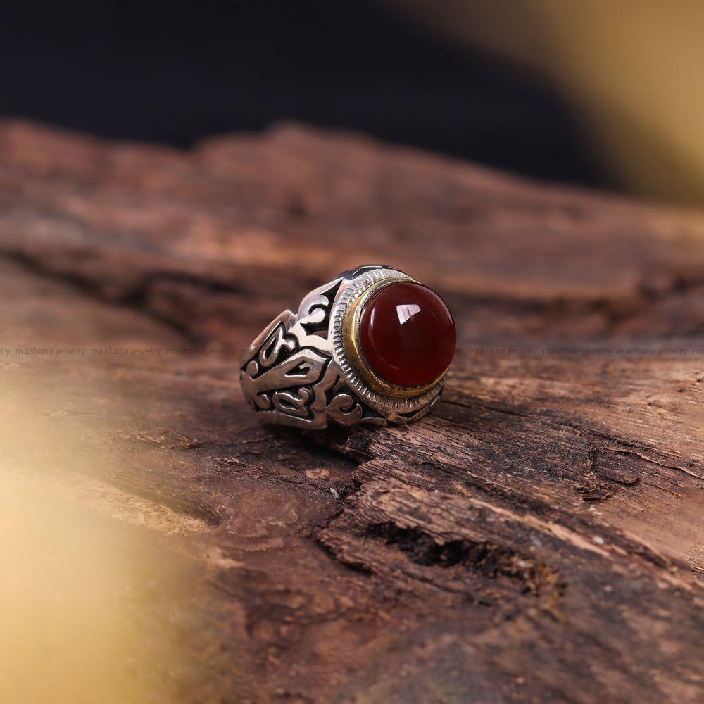 انگشتر عقیق یمن مردانه کد 140