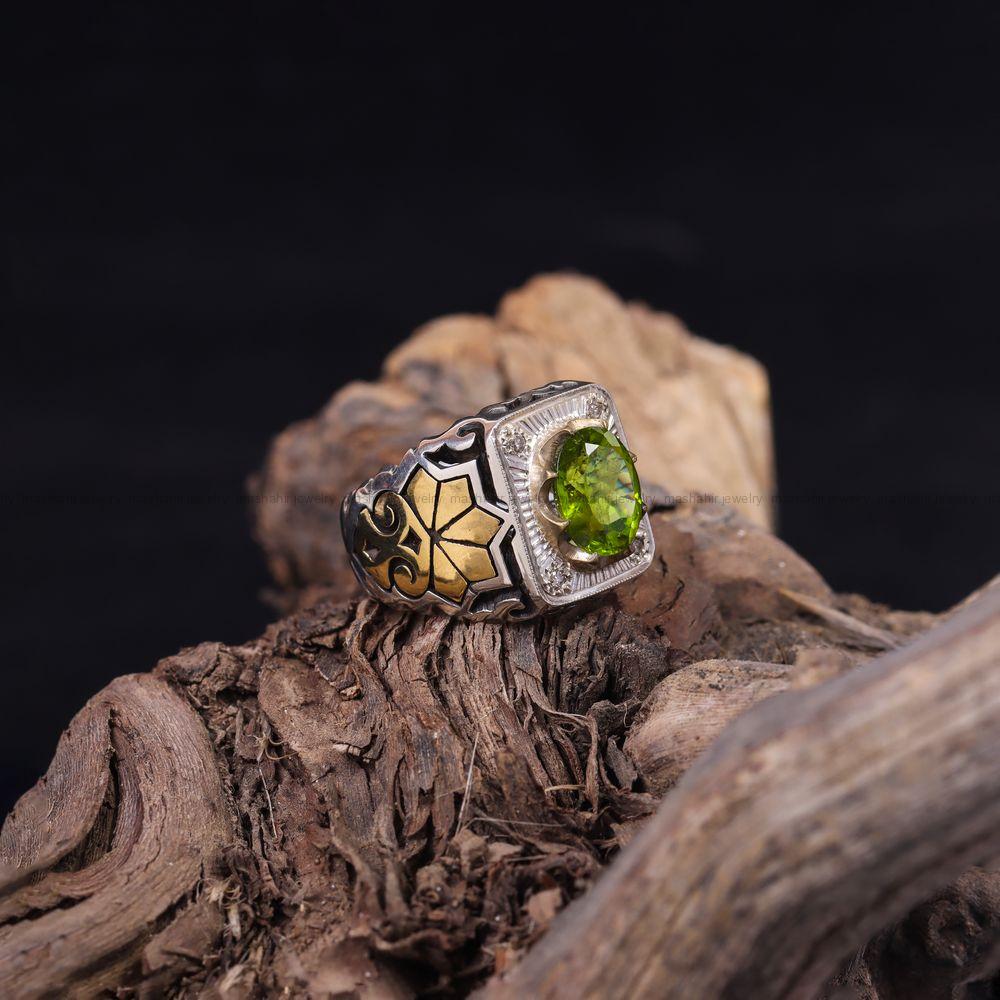 انگشتر زبرجد مردانه کد 160