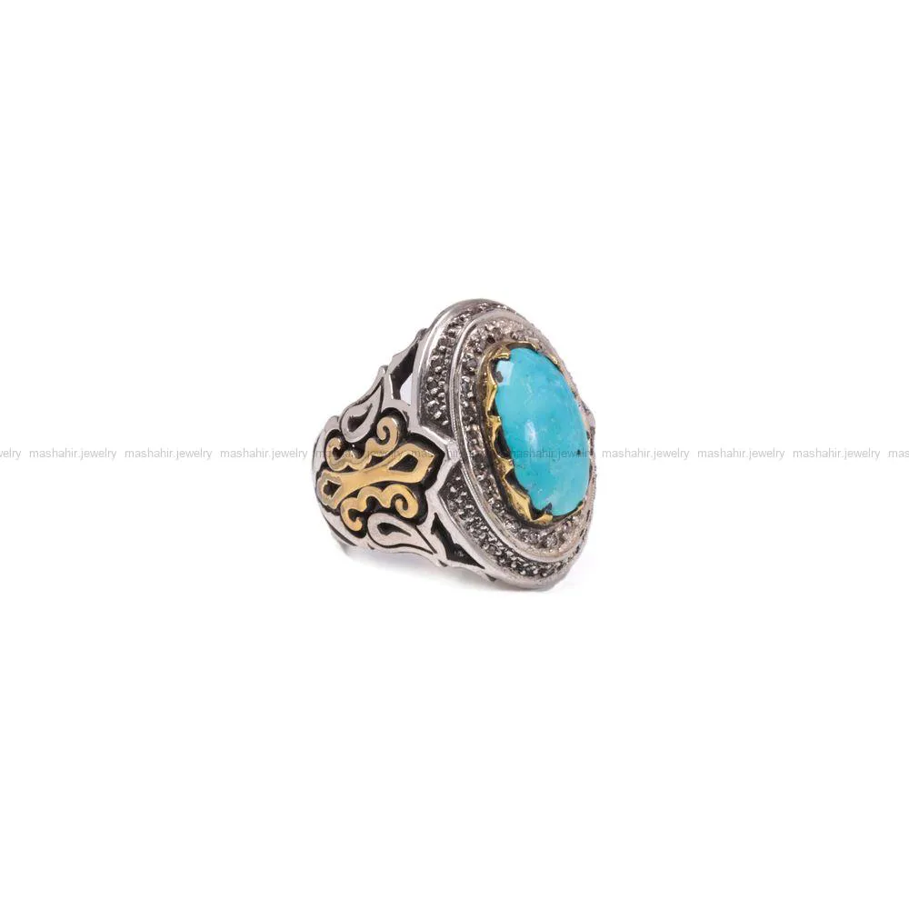 انگشتر فيروزه شجری مردانه کد 926