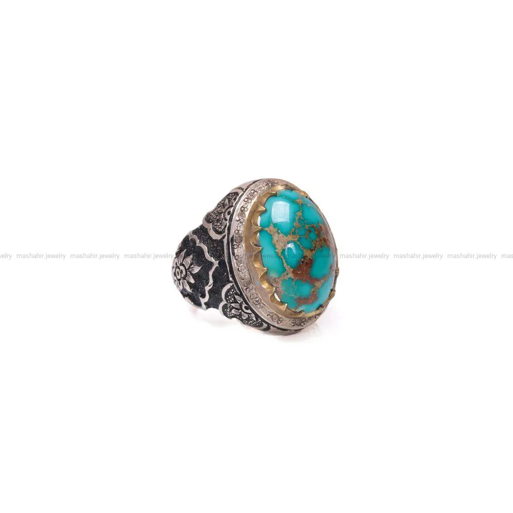 انگشتر فيروزه شجری مردانه کد 974