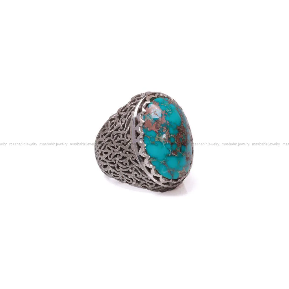 انگشتر فيروزه شجری مردانه کد 975