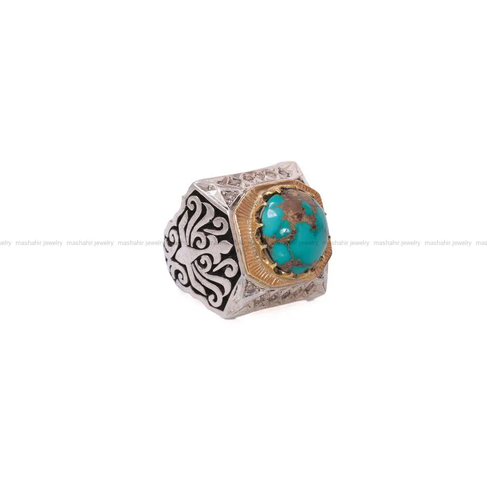 انگشتر فيروزه شجری مردانه کد 976