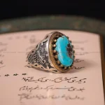 انگشتر فيروزه شجری مردانه کد 2038