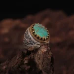 انگشتر فيروزه شجری مردانه کد 2045