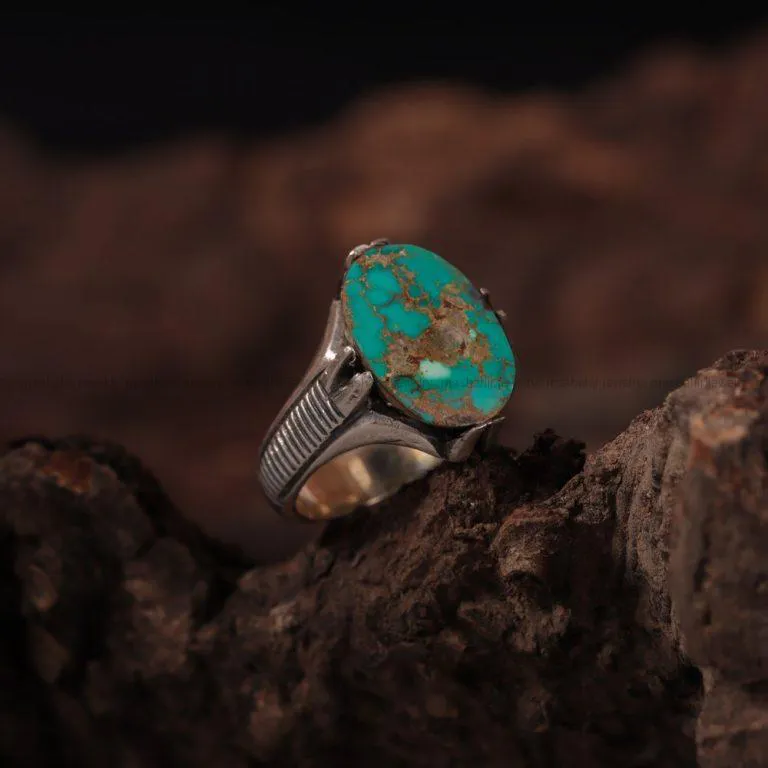 انگشتر فيروزه شجری مردانه کد 2047