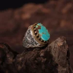 انگشتر فيروزه شجری مردانه کد 2048