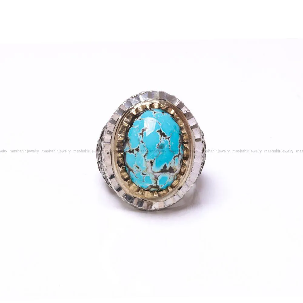 انگشتر فيروزه شجری مردانه کد 1078