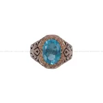 انگشتر توپاز آبی مردانه کد 777