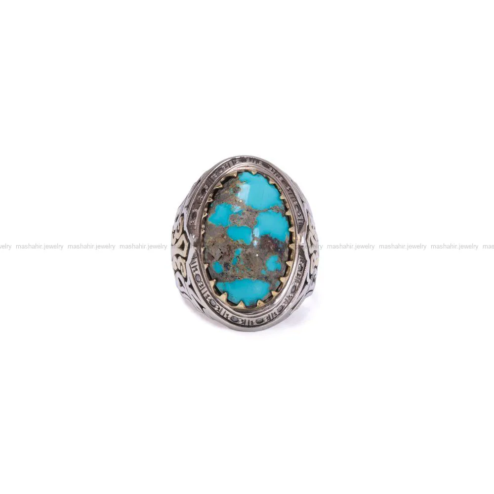 انگشتر فيروزه شجری مردانه کد 902
