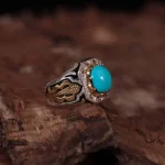 انگشتر فيروزه عجمی مردانه کد 699