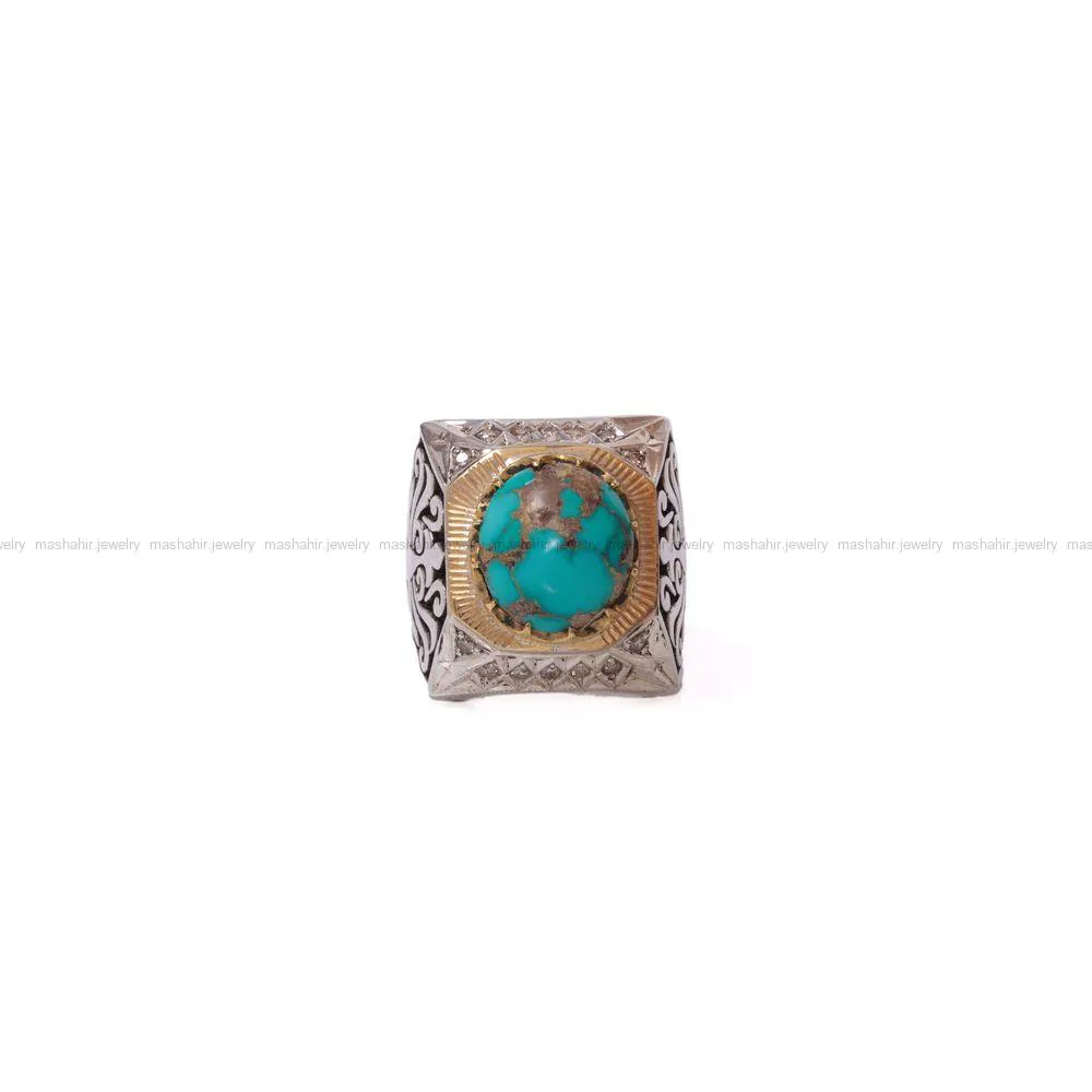 انگشتر فيروزه شجری مردانه کد 976