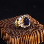 انگشتر ياقوت کبود مردانه کد 164