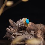 انگشتر فیروزه عجمی مردانه کد 457