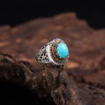 انگشتر فیروزه عجمی مردانه کد 567