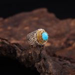 انگشتر فیروزه عجمی مردانه کد 582