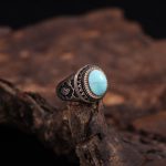 انگشتر فیروزه عجمی مردانه کد 591
