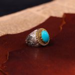 انگشتر فیروزه عجمی مردانه کد 679