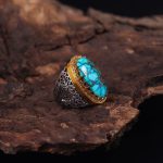 انگشتر فیروزه شجری مردانه کد 73