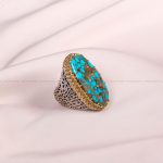 انگشتر فیروزه شجری مردانه کد 74