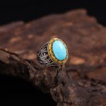 انگشتر فیروزه عجمی مردانه کد 743