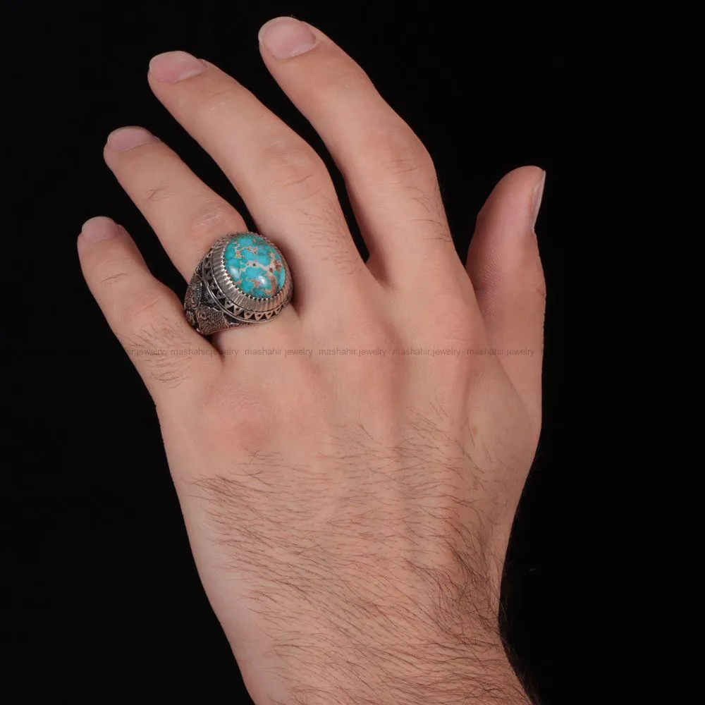 انگشتر فيروزه شجری مردانه کد 1013