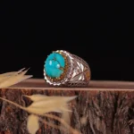 انگشتر فيروزه شجری مردانه کد 1015