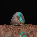 انگشتر فيروزه شجری مردانه کد 1024