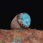 انگشتر فيروزه شجری مردانه کد 1027