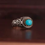 انگشتر فيروزه عجمی مردانه کد 1042