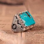 انگشتر فيروزه شجری مردانه کد 1065