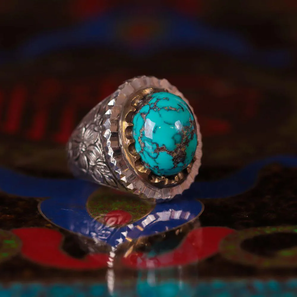 انگشتر فيروزه شجری مردانه کد 1072