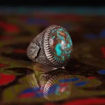 انگشتر فيروزه شجری مردانه کد 1077