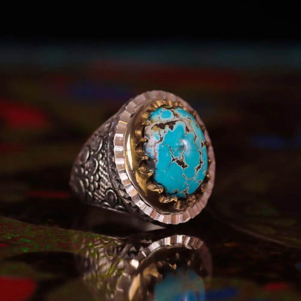 انگشتر فيروزه شجری مردانه کد 1078