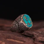 انگشتر فيروزه شجری مردانه کد 1096