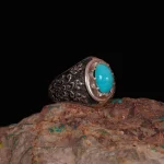 انگشتر فیروزه عجمی مردانه کد 1104