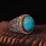 انگشتر فیروزه شجری مردانه کد 1115