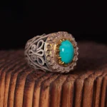 انگشتر فیروزه عجمی مردانه کد 1116