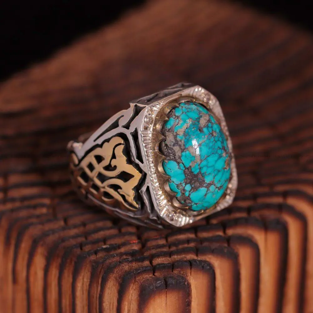 انگشتر فیروزه شجری مردانه کد 1125