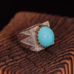 انگشتر فیروزه عجمی مردانه کد 1126